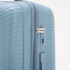 Чемодан большой 28", отдел на молнии, кодовый замок, 4 колеса, цвет голубой - фото 23730928