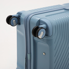 Чемодан большой 28", отдел на молнии, кодовый замок, 4 колеса, цвет голубой - фото 23730931