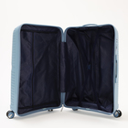 Чемодан большой 28", отдел на молнии, кодовый замок, 4 колеса, цвет голубой - фото 23730932