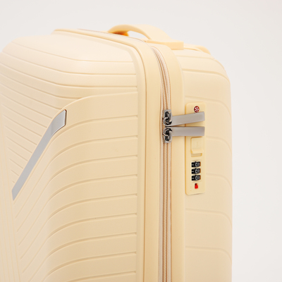 Чемодан 20", 36*21*55, отд на молнии, код замок, 4 колеса, бежевый