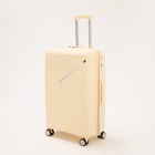 Чемодан на колёсах большой 100 л (L), на молнии, 4 колеса, кодовый замок, бежевый - Фото 2