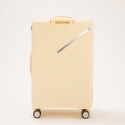 Чемодан на колёсах большой 100 л (L), на молнии, 4 колеса, кодовый замок, бежевый - Фото 7