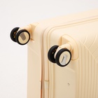 Чемодан на колёсах большой 100 л (L), на молнии, 4 колеса, кодовый замок, бежевый - Фото 8