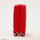 Чемодан малый 20", отдел на молнии, кодовый замок, 4 колеса, цвет красный - фото 23730973