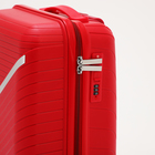 Чемодан малый 20", отдел на молнии, кодовый замок, 4 колеса, цвет красный - фото 23730974
