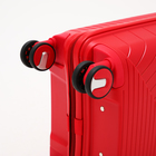 Чемодан малый 20", отдел на молнии, кодовый замок, 4 колеса, цвет красный - фото 23730977