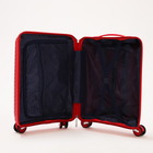 Чемодан малый 20", отдел на молнии, кодовый замок, 4 колеса, цвет красный - фото 23730978