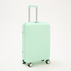 Чемодан средний 24", отдел на молнии, кодовый замок, 4 колеса, цвет мятный - фото 23730996