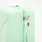 Чемодан средний 24", отдел на молнии, кодовый замок, 4 колеса, цвет мятный - фото 23720323