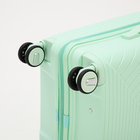 Чемодан средний 24", отдел на молнии, кодовый замок, 4 колеса, цвет мятный - фото 23720326