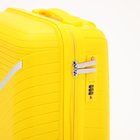 Чемодан малый 20", отдел на молнии, кодовый замок, 4 колеса, цвет жёлтый - фото 23731007