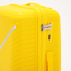 Чемодан средний 24", отдел на молнии, кодовый замок, 4 колеса, цвет жёлтый - фото 23731012