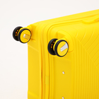 Чемодан средний 24", отдел на молнии, кодовый замок, 4 колеса, цвет жёлтый - фото 23720333