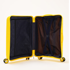 Чемодан средний 24", отдел на молнии, кодовый замок, 4 колеса, цвет жёлтый - фото 23731014