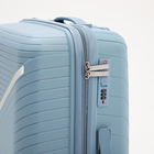 Чемодан средний 24", отдел на молнии, кодовый замок, 4 колеса, цвет голубой - фото 23731030