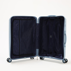 Чемодан средний 24", отдел на молнии, кодовый замок, 4 колеса, цвет голубой - фото 23720340