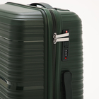 Чемодан средний 24", отдел на молнии, кодовый замок, 4 колеса, цвет зелёный - фото 23731071