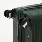 Чемодан средний 24", отдел на молнии, кодовый замок, 4 колеса, цвет зелёный - фото 23731074