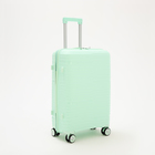 Чемодан средний 24", отдел на молнии, кодовый замок, 4 колеса, цвет мятный - фото 23720346