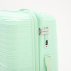 Чемодан средний 24", отдел на молнии, кодовый замок, 4 колеса, цвет мятный - фото 23731093