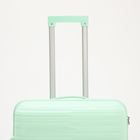 Чемодан средний 24", отдел на молнии, кодовый замок, 4 колеса, цвет мятный - фото 23731094