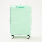 Чемодан средний 24", отдел на молнии, кодовый замок, 4 колеса, цвет мятный - фото 23720347