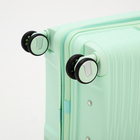 Чемодан средний 24", отдел на молнии, кодовый замок, 4 колеса, цвет мятный - фото 23731095