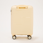 Чемодан малый 20", отдел на молнии, кодовый замок, 4 колеса, цвет бежевый - фото 23720353