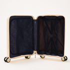 Чемодан малый 20", отдел на молнии, кодовый замок, 4 колеса, цвет бежевый - фото 23720355