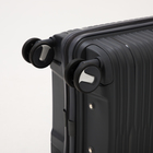 Чемодан малый 20", отдел на молнии, кодовый замок, 4 колеса, цвет тёмно-серый - фото 23720360