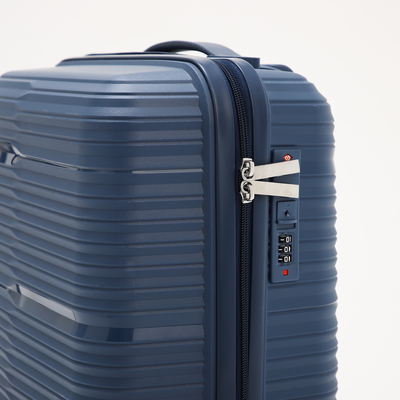 Чемодан 20", 36*21*55, отд на молнии, код замок, 4 колеса, синий