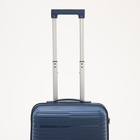 Чемодан малый 20", отдел на молнии, кодовый замок, 4 колеса, цвет синий - фото 23731126