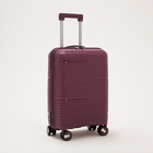 Чемодан малый 20", отдел на молнии, кодовый замок, 4 колеса, цвет фиолетовый - фото 23731169