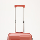 Чемодан малый 20", отдел на молнии, кодовый замок, 4 колеса, цвет розовый - фото 23731192