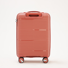 Чемодан малый 20", отдел на молнии, кодовый замок, 4 колеса, цвет розовый - фото 23731193