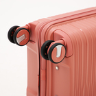 Чемодан малый 20", отдел на молнии, кодовый замок, 4 колеса, цвет розовый - фото 23731194