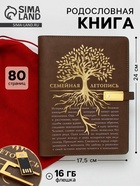 Родословная книга со встроенной флешкой 16 Gb «Семейная летопись», 17.5×23 см - Фото 1