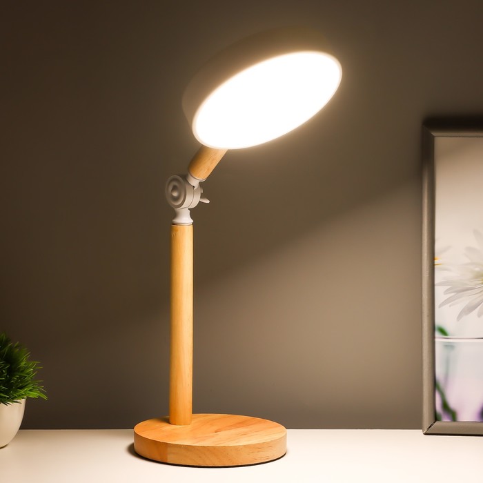 Настольная лампа "Пиатти" LED 5Вт 4000К USB белый 15х25х45см RISALUX - фото 1908067226