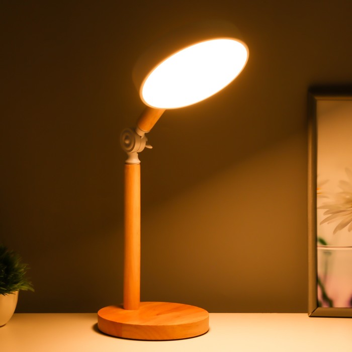 Настольная лампа "Пиатти" LED 5Вт 4000К USB белый 15х25х45см RISALUX - фото 1908067228