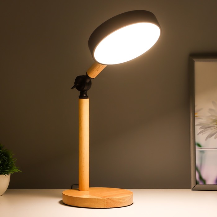 Настольная лампа "Пиатти" LED 5Вт 4000К USB черный 15х25х45см RISALUX - фото 1908067236