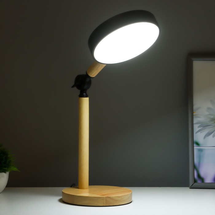 Настольная лампа "Пиатти" LED 5Вт 4000К USB черный 15х25х45см RISALUX - фото 1927046236