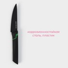 Нож кухонный для овощей Доляна Simplex, длина лезвия 10 см, цвет чёрный - фото 4422650