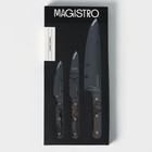 Набор кухонных ножей Magistro Dark wood, 3 предмета: лезвие 10,2 см, 12,7 см, 19 см, цвет чёрный - Фото 5
