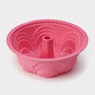 Форма для выпечки Доляна «Немецкий кекс. Торжество», силикон, 22,5×8 см, цвет розовый - фото 4422861