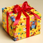 Бумага упаковочная глянцевая, Синий трактор, 70х100 см (комплект 10 шт) - фото 25281520