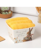 Набор полотенец Этель «Кролик с цветами» 35×50 см - 3 шт., 100% хлопок, махра 340 г/м² - Фото 3