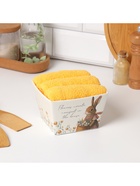 Набор полотенец Этель «Кролик с цветами» 35×50 см - 3 шт., 100% хлопок, махра 340 г/м² 10197785