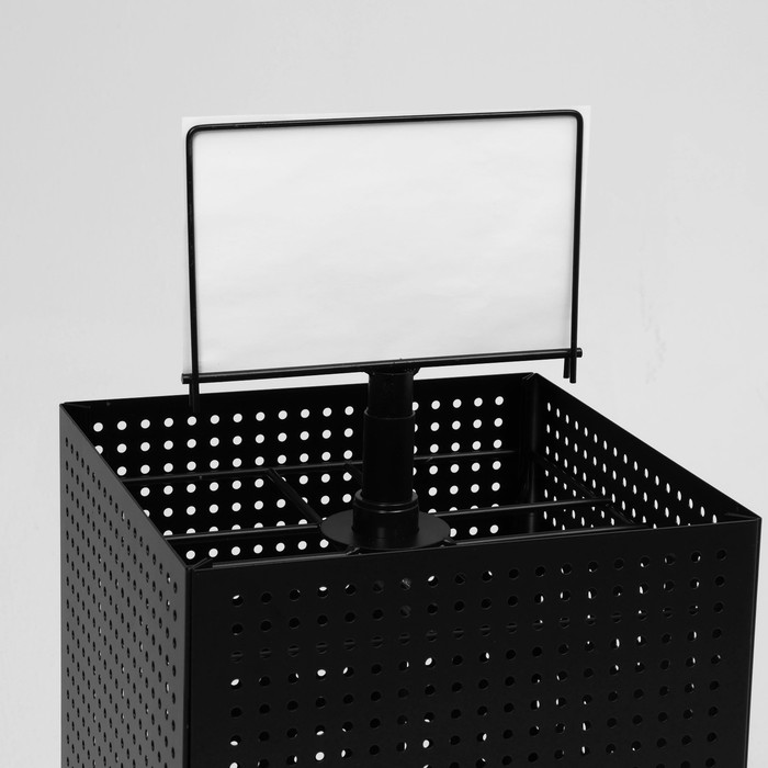 Стойка перфорированная разборная, 4 стороны, крутящиеся, 27×27×63 см, цвет чёрный матовый - фото 1881572065