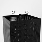 Стойка перфорированная разборная на колесах, 4 стороны, крутящиеся, 32×32×170 см, цвет чёрный - Фото 4