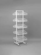 Накопитель разборный на колесах, двухсторонняя, 10 корзин, 45×55×165 см, белый - Фото 2